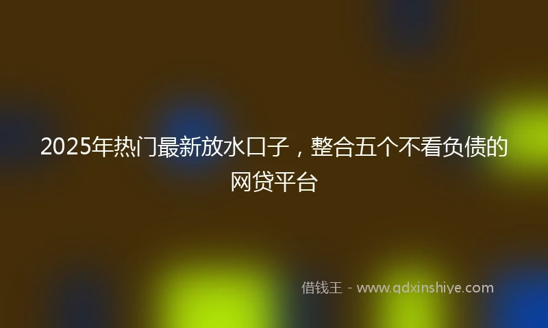 2025年热门最新放水口子，整合五个不看负债的网贷平台