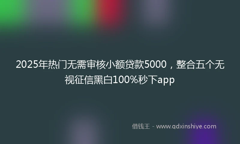 2025年热门无需审核小额贷款5000，整合五个无视征信黑白100%秒下app