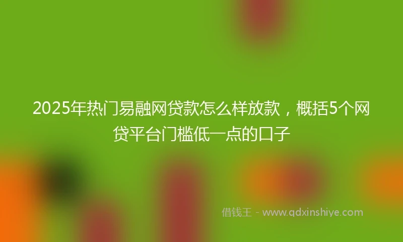 2025年热门易融网贷款怎么样放款，概括5个网贷平台门槛低一点的口子