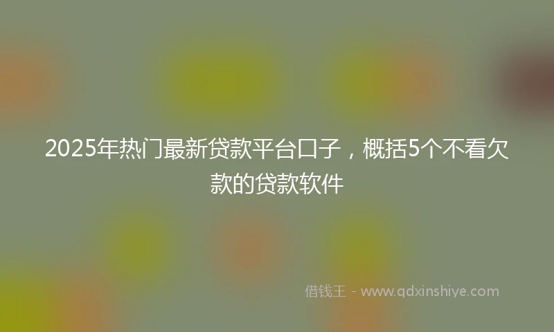 2025年热门最新贷款平台口子，概括5个不看欠款的贷款软件