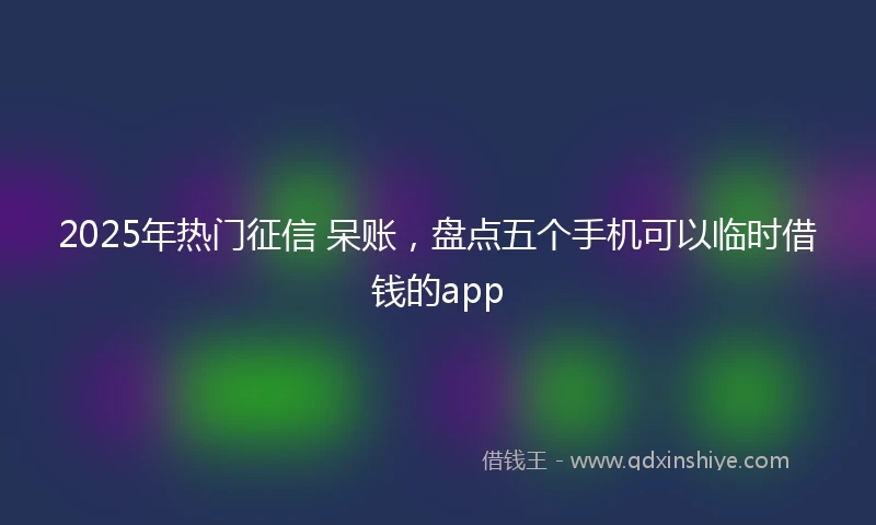2025年热门征信 呆账，盘点五个手机可以临时借钱的app