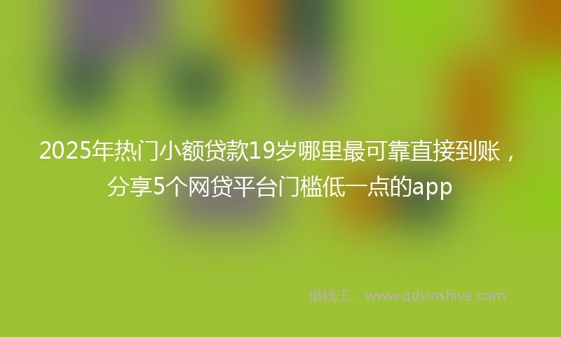 2025年热门小额贷款19岁哪里最可靠直接到账,分享5个网贷平台门槛低一点的app
