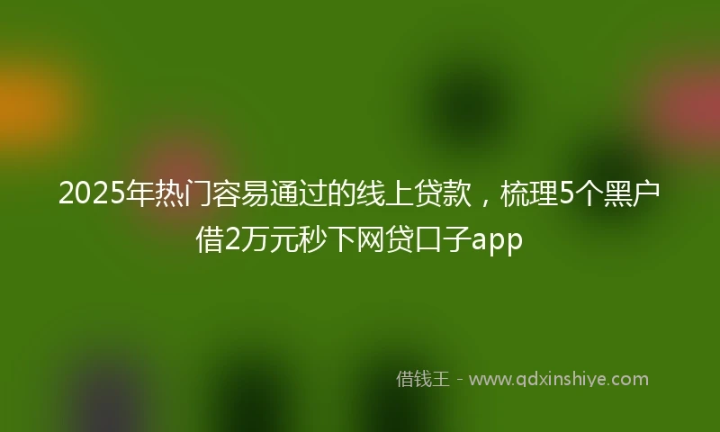 2025年热门容易通过的线上贷款，梳理5个黑户借2万元秒下网贷口子app