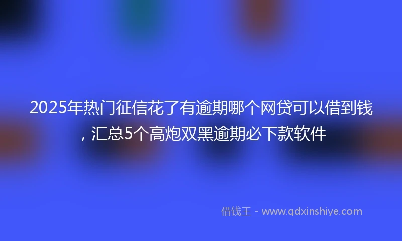 2025年热门征信花了有逾期哪个网贷可以借到钱，汇总5个高炮双黑逾期必下款软件