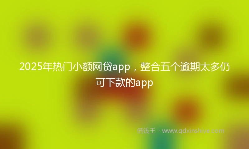 2025年热门小额网贷app，整合五个逾期太多仍可下款的app