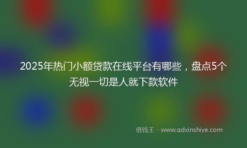 2025年热门小额贷款在线平台有哪些，盘点5个无视一切是人就下款软件