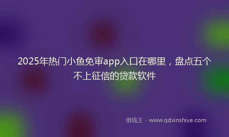 2025年热门小鱼免审app入口在哪里，盘点五个不上征信的贷款软件