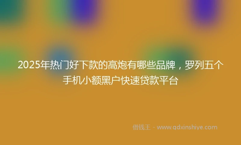 2025年热门好下款的高炮有哪些品牌，罗列五个手机小额黑户快速贷款平台