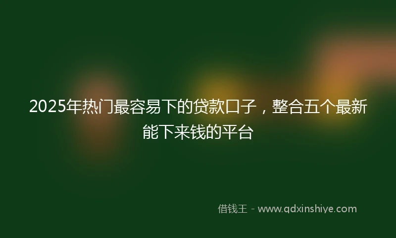 2025年热门最容易下的贷款口子，整合五个最新能下来钱的平台