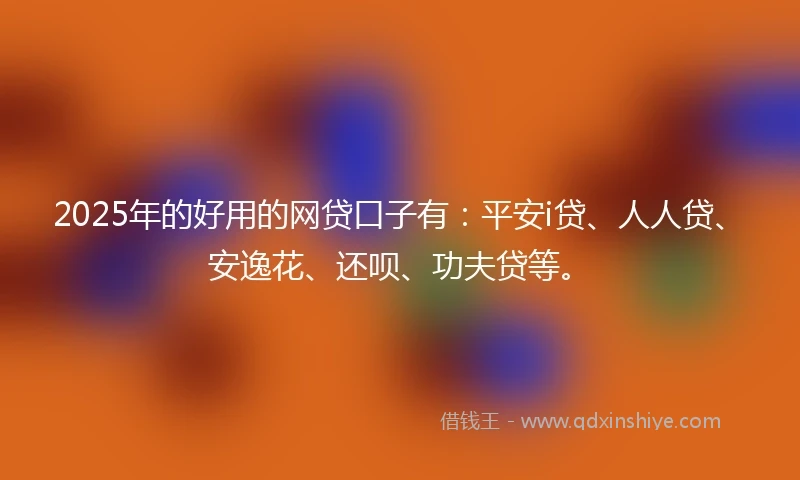 2025年的好用的网贷口子有：平安i贷、人人贷、安逸花、还呗、功夫贷等。