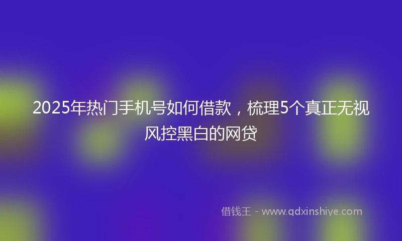 2025年热门手机号如何借款，梳理5个真正无视风控黑白的网贷