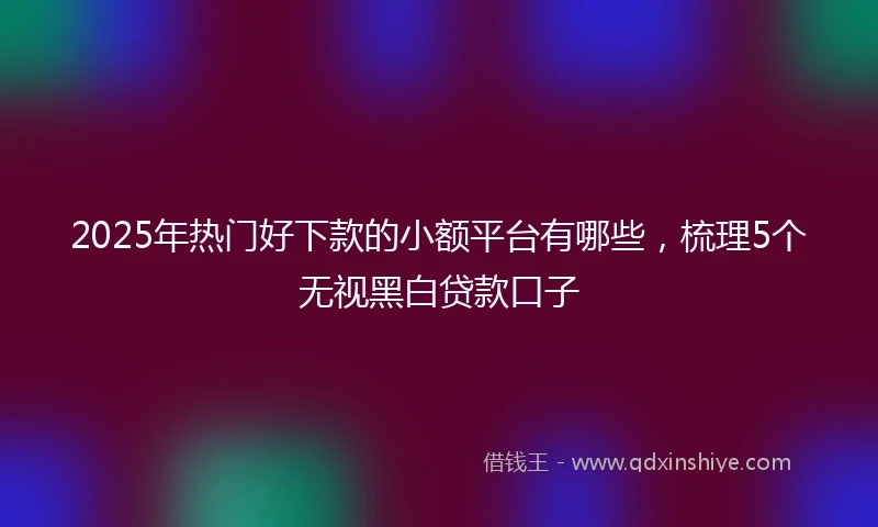2025年热门好下款的小额平台有哪些，梳理5个无视黑白贷款口子