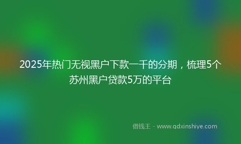 2025年热门无视黑户下款一千的分期，梳理5个苏州黑户贷款5万的平台
