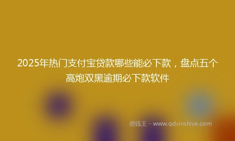 2025年热门支付宝贷款哪些能必下款，盘点五个高炮双黑逾期必下款软件