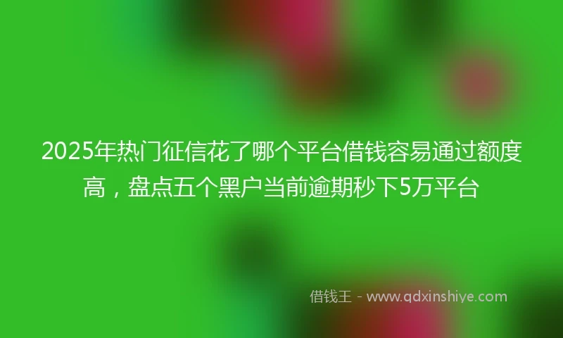 2025年热门征信花了哪个平台借钱容易通过额度高，盘点五个黑户当前逾期秒下5万平台