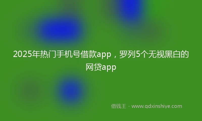 2025年热门手机号借款app，罗列5个无视黑白的网贷app
