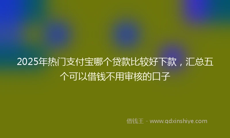 2025年热门支付宝哪个贷款比较好下款，汇总五个可以借钱不用审核的口子