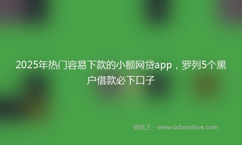 2025年热门容易下款的小额网贷app，罗列5个黑户借款必下口子