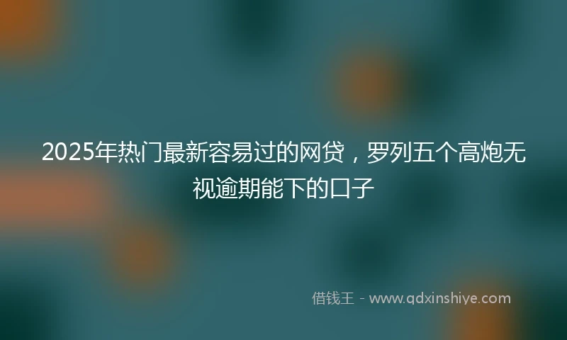 2025年热门最新容易过的网贷，罗列五个高炮无视逾期能下的口子