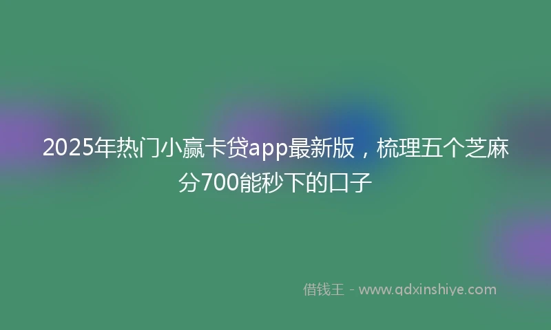 2025年热门小赢卡贷app最新版，梳理五个芝麻分700能秒下的口子