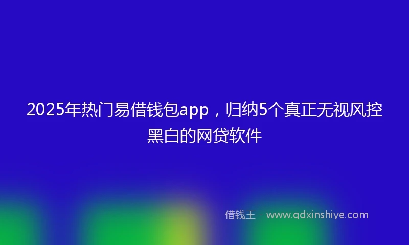 2025年热门易借钱包app，归纳5个真正无视风控黑白的网贷软件
