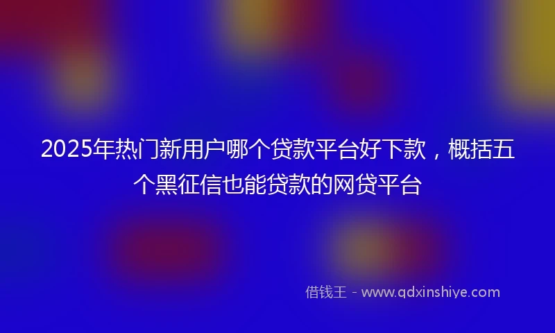 2025年热门新用户哪个贷款平台好下款，概括五个黑征信也能贷款的网贷平台