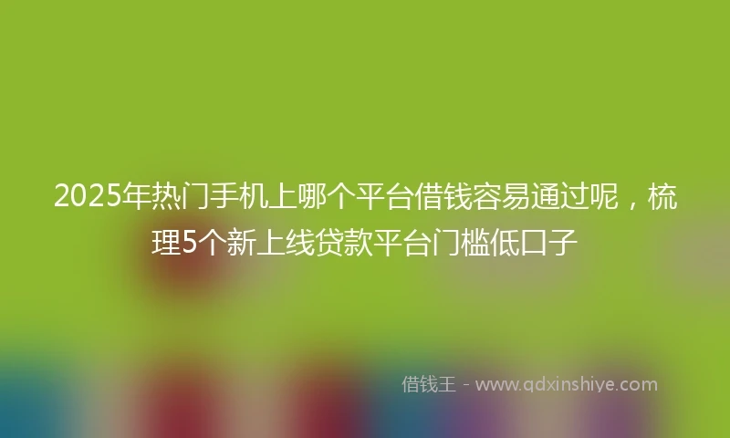 2025年热门手机上哪个平台借钱容易通过呢，梳理5个新上线贷款平台门槛低口子