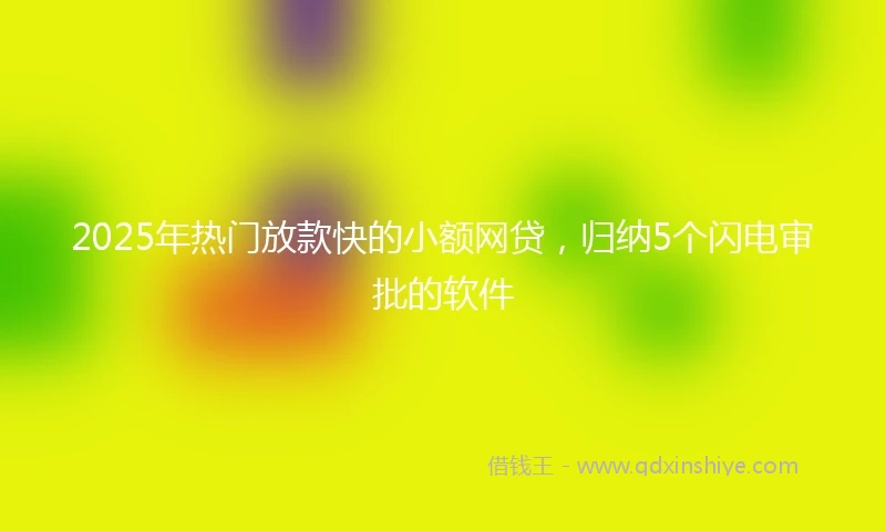 2025年热门放款快的小额网贷，归纳5个闪电审批的软件
