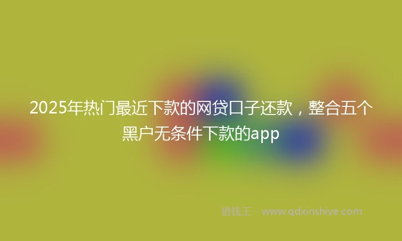 2025年热门最近下款的网贷口子还款，整合五个黑户无条件下款的app