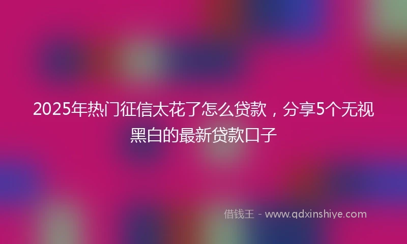 2025年热门征信太花了怎么贷款，分享5个无视黑白的最新贷款口子