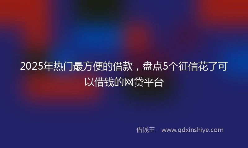2025年热门最方便的借款，盘点5个征信花了可以借钱的网贷平台