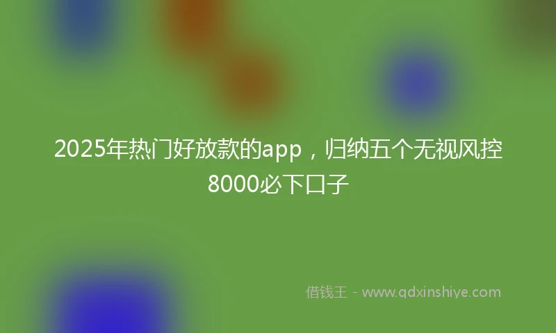 2025年热门好放款的app，归纳五个无视风控8000必下口子