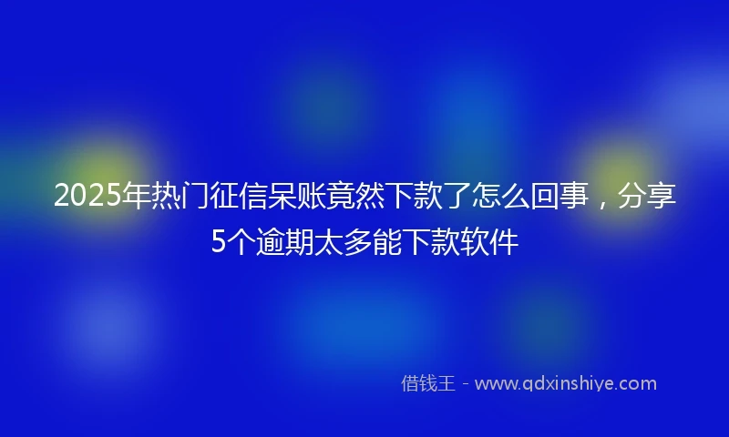 2025年热门征信呆账竟然下款了怎么回事，分享5个逾期太多能下款软件