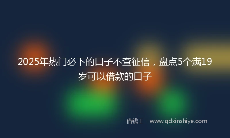 2025年热门必下的口子不查征信，盘点5个满19岁可以借款的口子