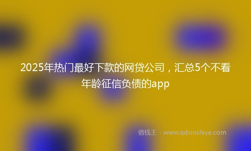 2025年热门最好下款的网贷公司，汇总5个不看年龄征信负债的app