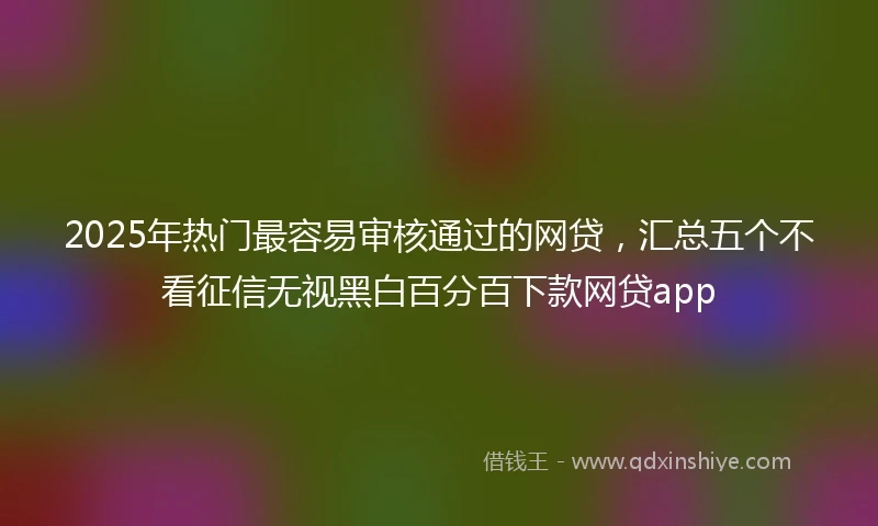 2025年热门最容易审核通过的网贷，汇总五个不看征信无视黑白百分百下款网贷app