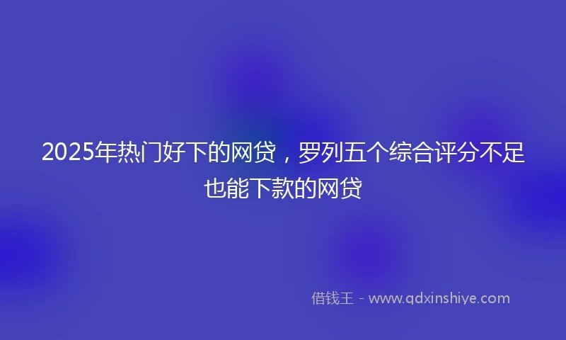 2025年热门好下的网贷，罗列五个综合评分不足也能下款的网贷