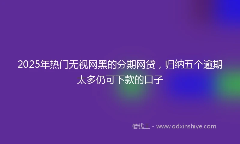 2025年热门无视网黑的分期网贷，归纳五个逾期太多仍可下款的口子