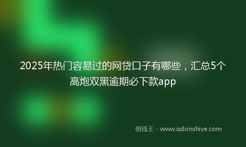 2025年热门容易过的网贷口子有哪些，汇总5个高炮双黑逾期必下款app