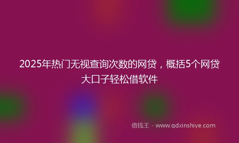 2025年热门无视查询次数的网贷，概括5个网贷大口子轻松借软件