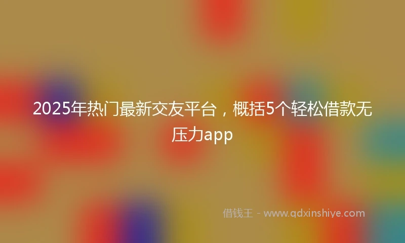 2025年热门最新交友平台，概括5个轻松借款无压力app