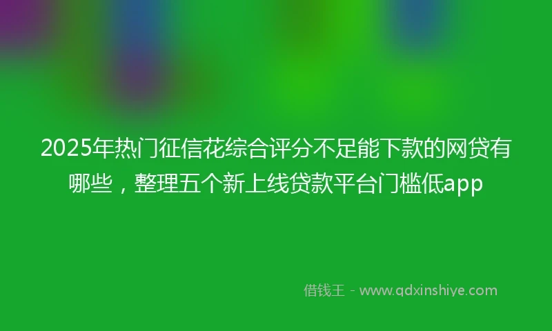 2025年热门征信花综合评分不足能下款的网贷有哪些，整理五个新上线贷款平台门槛低app