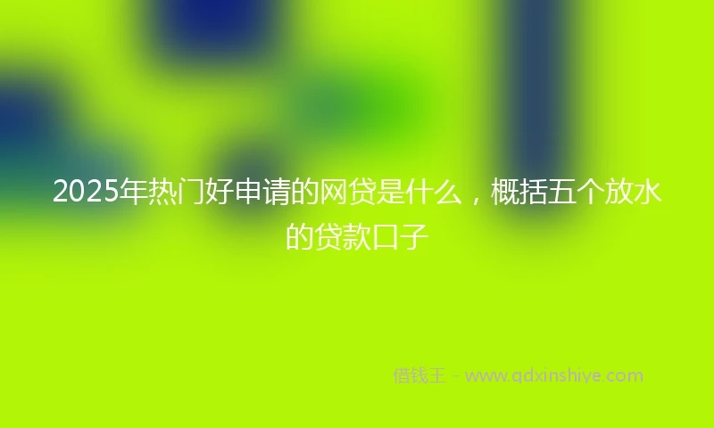2025年热门好申请的网贷是什么，概括五个放水的贷款口子