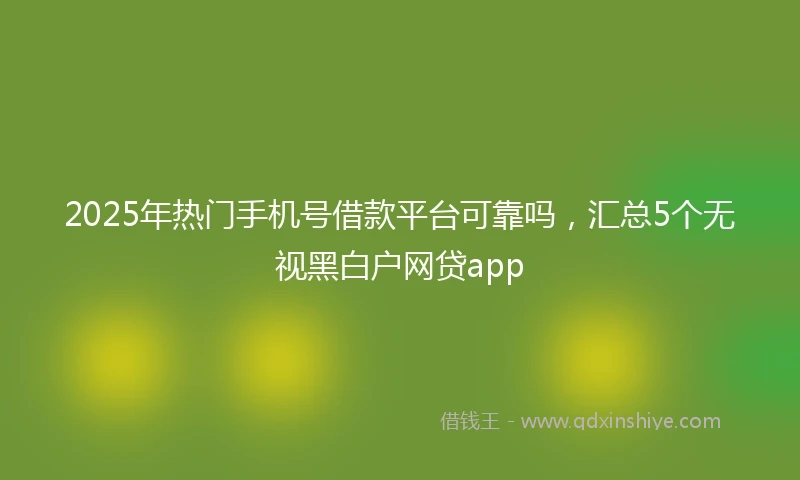 2025年热门手机号借款平台可靠吗，汇总5个无视黑白户网贷app