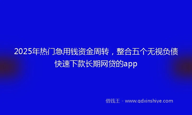 2025年热门急用钱资金周转，整合五个无视负债快速下款长期网贷的app