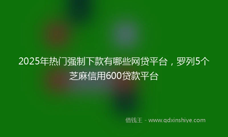 2025年热门强制下款有哪些网贷平台，罗列5个芝麻信用600贷款平台