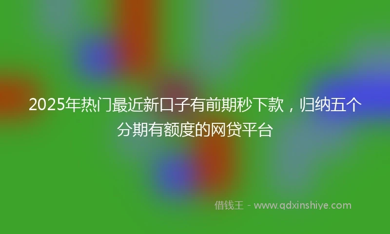2025年热门最近新口子有前期秒下款，归纳五个分期有额度的网贷平台