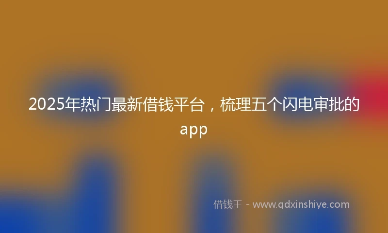2025年热门最新借钱平台，梳理五个闪电审批的app