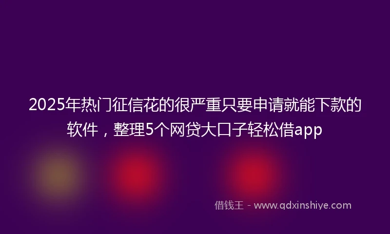 2025年热门征信花的很严重只要申请就能下款的软件，整理5个网贷大口子轻松借app