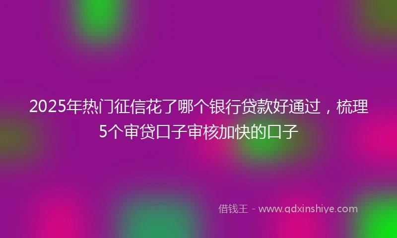 2025年热门征信花了哪个银行贷款好通过，梳理5个审贷口子审核加快的口子